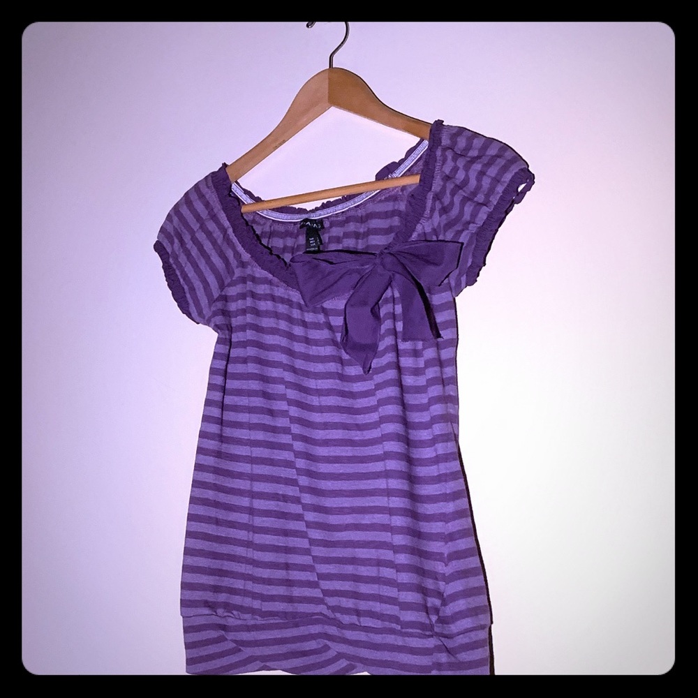 purple off the shoulder top